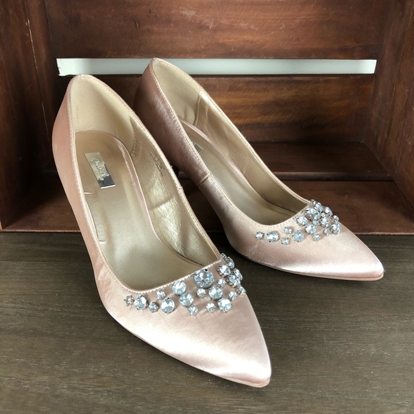 qupid bridal embellished pointed heels
